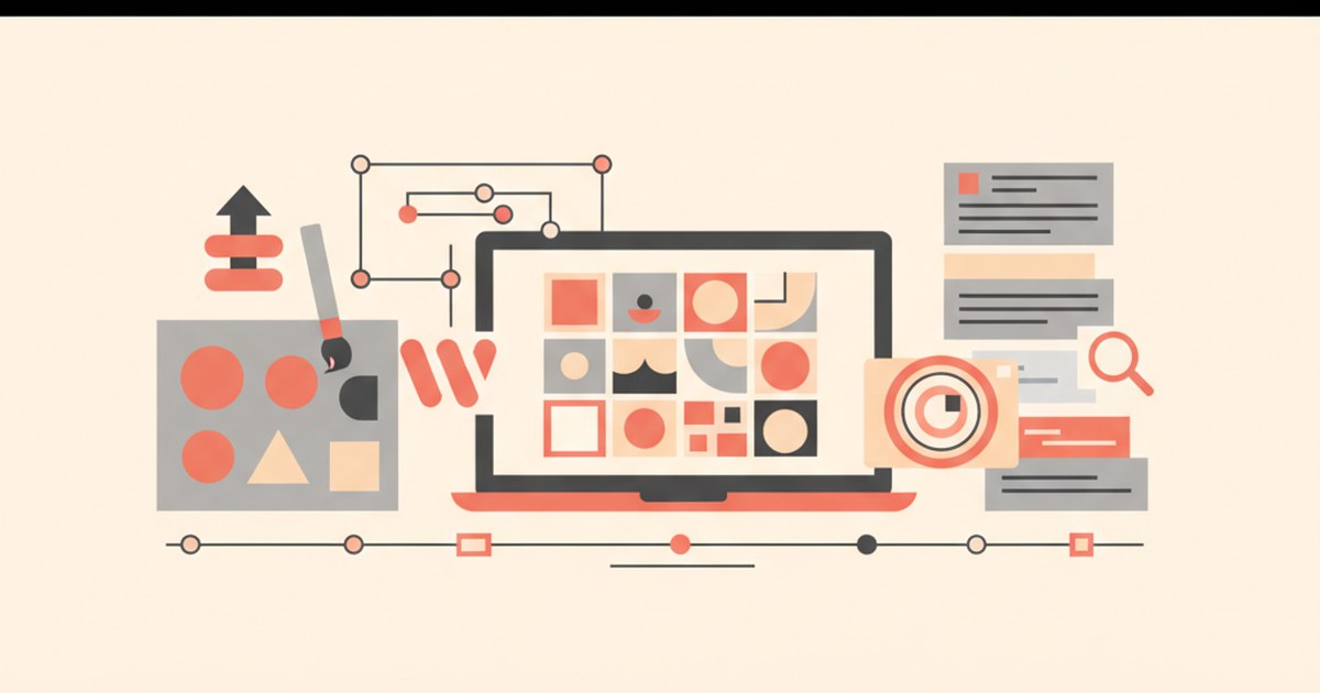 Editorial illustration supporting the article on best wordpress themes for portfolio.