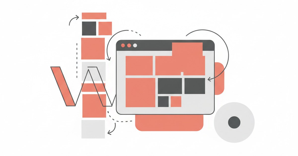 Editorial illustration supporting the article on wordpress portfolio examples.